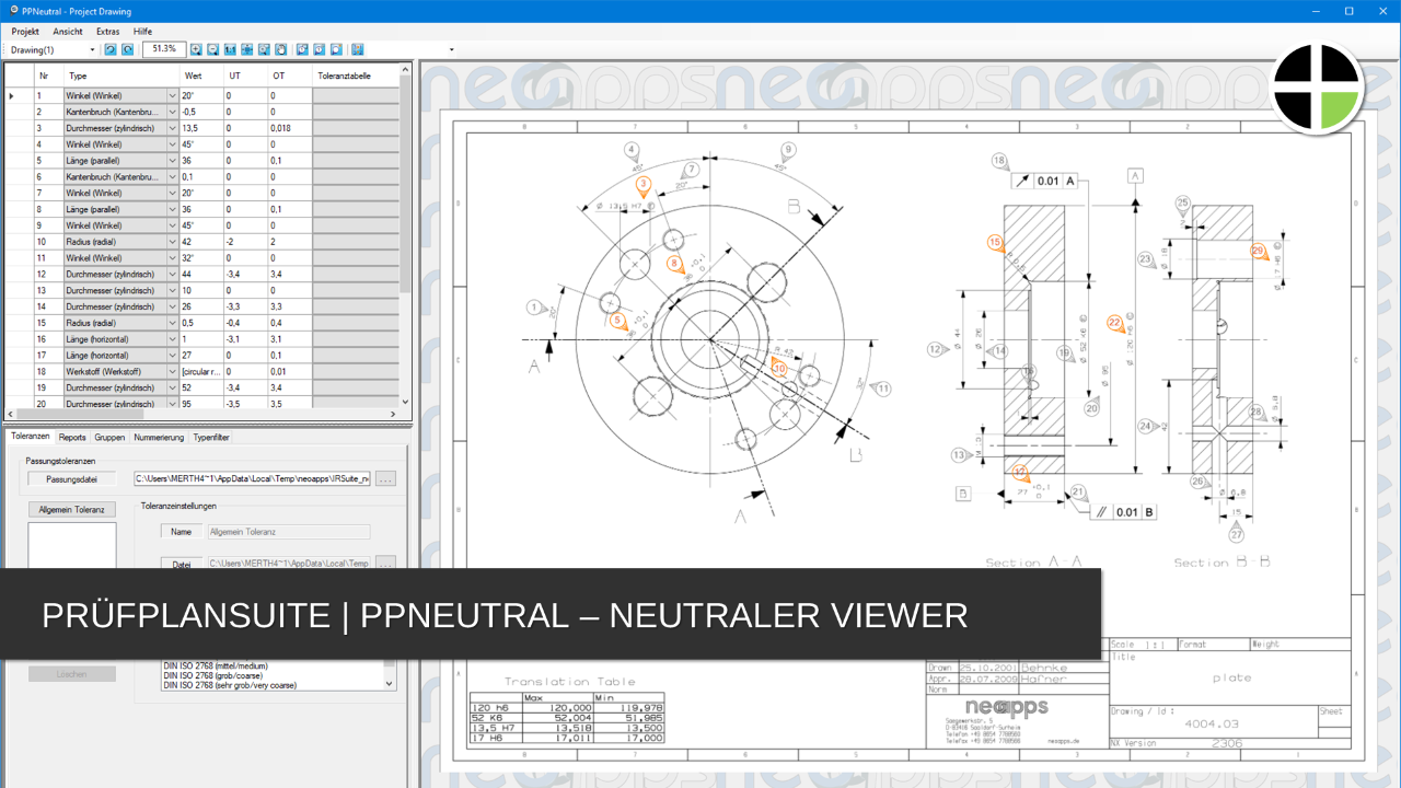 PRÜFPLANSUITE - PPNEUTRAL – NEUTRALER VIEWER