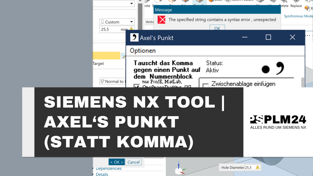 Siemens NX PUNKT STATT KOMMA