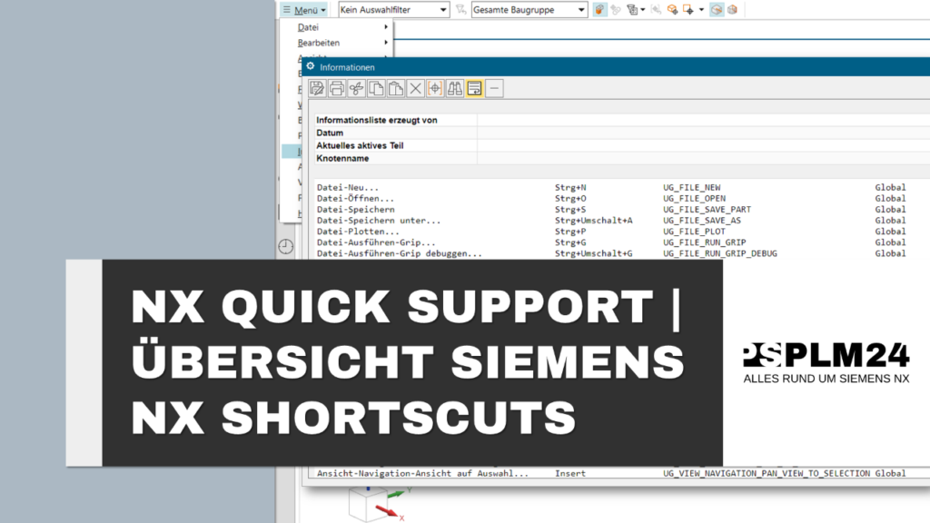 Siemens NX Shortcuts