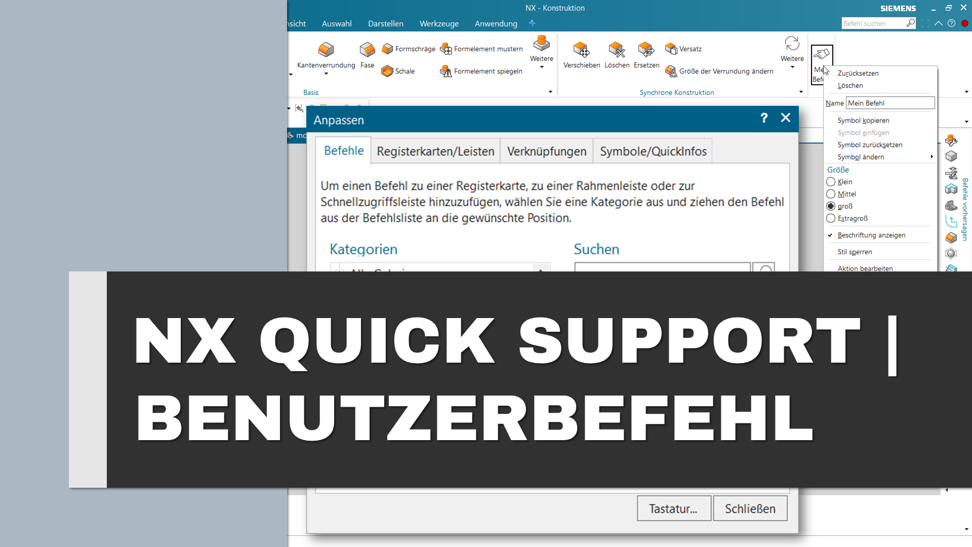 Wie Sie einen Siemens NX befehl anlegen und direkt in Ihre NX-Umgebung einbinden 1 Siemens NX Befehl anlegen