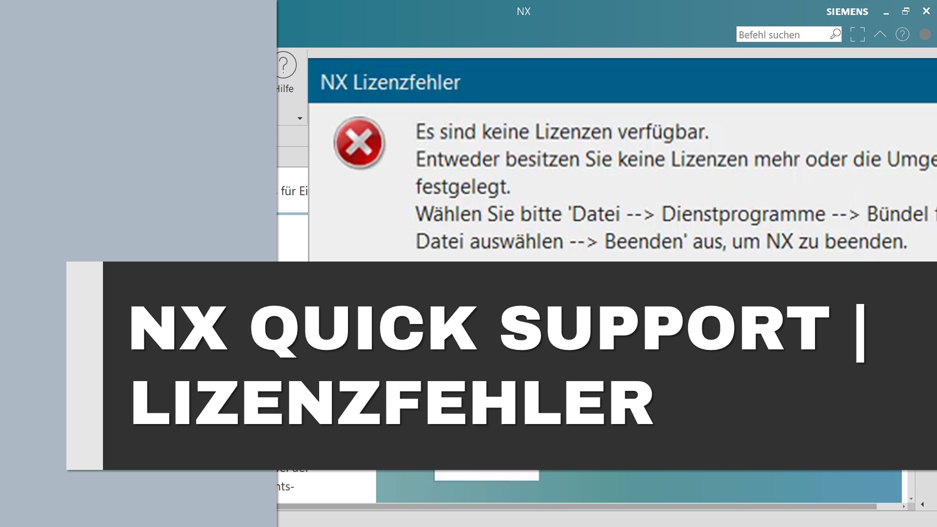 Wie Sie ein Bundle zuweisen und damit den SIEMENS NX LIZENZFEHLER beheben 1 Siemens NX Lizenzfehler